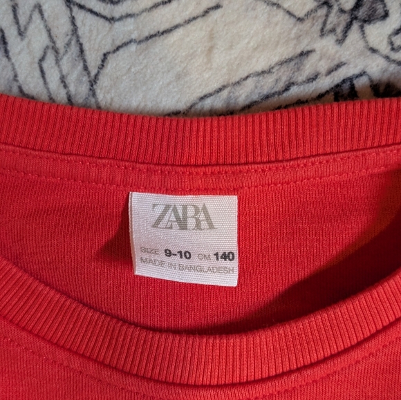 Girls Zara Red Sweatshirt Set With Cropped Top Size 9/10 - Picture 2 of 5